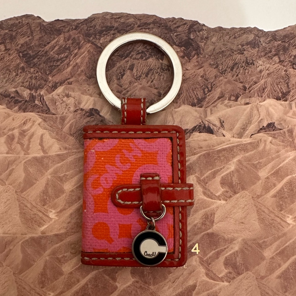 SOLD- Coach Red and Pink Photo Keychain